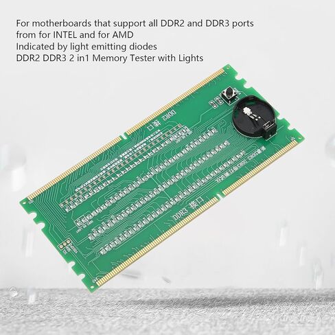 Yunseity Computer Memory Tester, DDR2 DDR3 Mainboard Tester with LED for and Motherboards, PCB Material Light Emitting Diodes for No Boot No Display Repair in Saudi Arabia