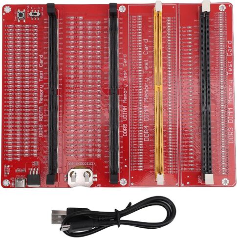 Jectse 4 in 1 RAM Memory Tester Card, Desktop Computer DDR3 DDR4 DDR5 UDIMM RDIMM Diagnostic Tool with LED Light Indicators and Dual Power Supply in Saudi Arabia