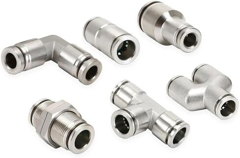 304 Stainless Steel Pneumatic Hose Fitting PU PV PE PM PY 14/16mm Metal Coupling Tube Connector 1Pcs(304-PU,14mm) in Saudi Arabia
