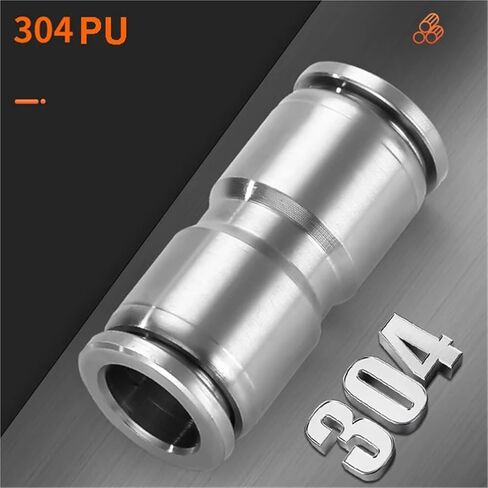 304 Stainless Steel Pneumatic Hose Fitting PU PV PE PM PY 14/16mm Metal Coupling Tube Connector 1Pcs(304-PU,14mm) in Saudi Arabia