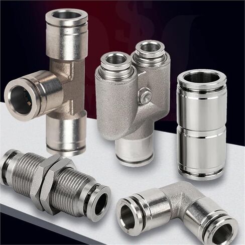 304 Stainless Steel Pneumatic Hose Fitting PU PV PE PM PY 14/16mm Metal Coupling Tube Connector 1Pcs(304-PU,14mm) in Saudi Arabia