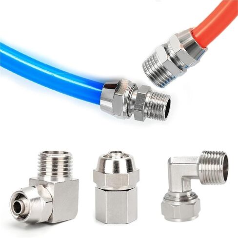 تركيبات هوائية نحاسية تركيب KPL OD 4 6 8 10 12 مللي متر خيط 1/8 3/8 1/2 "1/4" موصل خرطوم أنبوب موصلات 10 قطعة (4-M6) in Kuwait