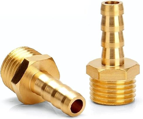 Hose Brass Pipe Fitting 4mm 6mm 8mm 10mm 12mm 19mm Barb Tail 1/8" 1/4" 1/2" 3/8" Connector Joint Copper Coupler 1Pcs(6mm Barb,1/8") in Saudi Arabia