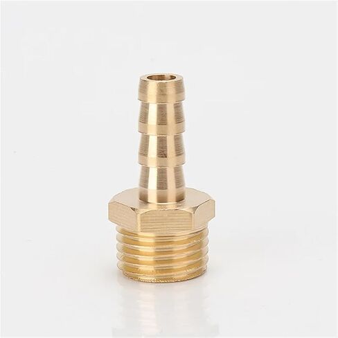 Hose Brass Pipe Fitting 4mm 6mm 8mm 10mm 12mm 19mm Barb Tail 1/8" 1/4" 1/2" 3/8" Connector Joint Copper Coupler 1Pcs(6mm Barb,1/8") in Saudi Arabia