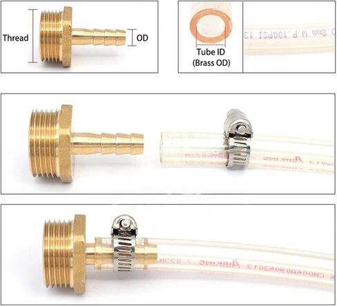 Hose Brass Pipe Fitting 4mm 6mm 8mm 10mm 12mm 19mm Barb Tail 1/8" 1/4" 1/2" 3/8" Connector Joint Copper Coupler 1Pcs(6mm Barb,1/8") in Saudi Arabia