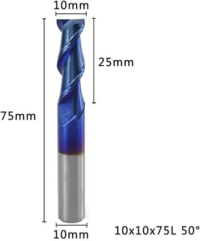 Carbide Flat Nose End Mill Cutter CNC Router Bits 2 Flute Nano Blue Coated 1-12mm Milling Bit Tool in Kuwait