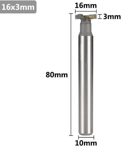 1 قطعة T فتحة قاطعة المطحنة 12-25 مللي متر كربيد نهاية المطاحن مستقيم عرقوب المعادن CNC راوتر بت أداة (16x3Hx10Dx80L) in Kuwait