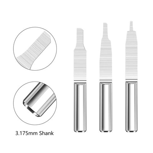 Engraving Bits 1/8'' Shank Tipped Carving Bits 0.8-3.0mm Carbide End Mill CNC Router Bit Wood Milling Cutter 10pcs(10pcs 3.175x3x8) in Saudi Arabia