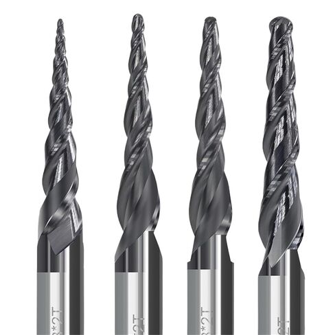 قاطعة الطحن 2 كرة فلوت أنف مدببة نهاية مطحنة HRC55 لقمة توجيه من الكربيد الصلب لقمة نحت ثلاثية الأبعاد أداة طحن معدنية خشبية (R0.5x30.5xD6x75) in Kuwait