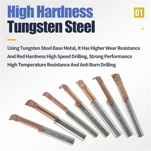 Mini Boring Cutter Boring Tool Small Hole Grooving Machining Metal Tungsten Carbide Alloy Blade Turning Lathe Tools 1Pcs(6 R0.2 L22,MUR) in Saudi Arabia