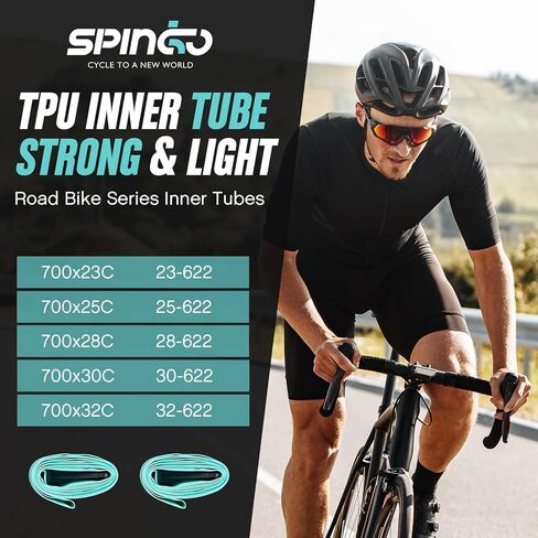 أنبوب داخلي من مادة TPU 700C x 23C-32C عبوتان مع صمامات بريستا 48 مم/60 مم/80 مم، أنابيب TPU خفيفة للغاية 700C لدراجة الطريق أنبوب داخلي من مادة TPU إطار احتياطي محمول للتدريب وركوب الدراجات in Kuwait