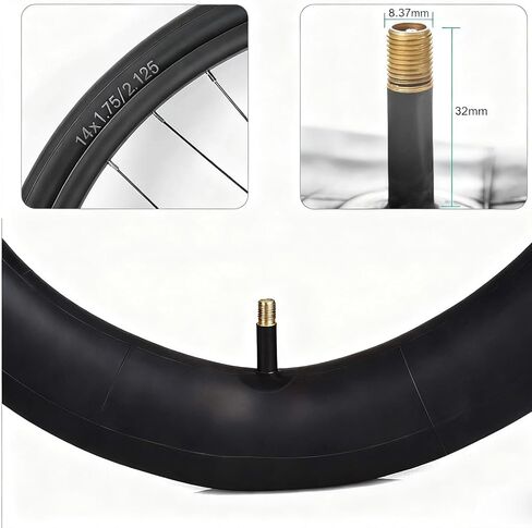 قطعتان من الأنابيب الداخلية للدراجة مقاس 14 × 1.75/2.125 مع جذع صمام شريدر بزاوية، وأنابيب الدراجة الإلكترونية مع رافعتين للإطارات و6 رقع لاصقة لأنبوب الدراجة مقاس 14 بوصة × 1.75/2.125 بوصة وإطارات الدراجات البخارية الكهربائية in Kuwait