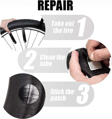 قطعتان من الأنابيب الداخلية للدراجة مقاس 14 × 1.75/2.125 مع جذع صمام شريدر بزاوية، وأنابيب الدراجة الإلكترونية مع رافعتين للإطارات و6 رقع لاصقة لأنبوب الدراجة مقاس 14 بوصة × 1.75/2.125 بوصة وإطارات الدراجات البخارية الكهربائية in Kuwait