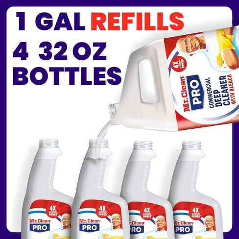 مستر كلين برو منظف عميق مع مبيض للأسطح التجارية الصلبة، عبوات رذاذ كبيرة، 1 جالون (علبة مكونة من 3) in Kuwait