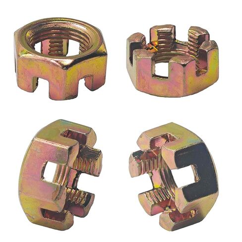 4 قطعة M20x1.5mm مسدس مشقوق القلعة المكسرات ، الصف 4.8 الكربون الصلب صواميل سداسية لمعدات آلات السيارات in Kuwait