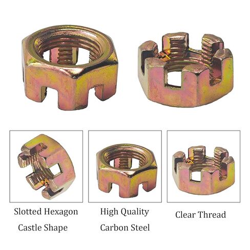 4 قطعة M20x1.5mm مسدس مشقوق القلعة المكسرات ، الصف 4.8 الكربون الصلب صواميل سداسية لمعدات آلات السيارات in Kuwait