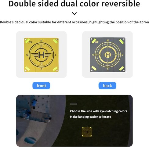 Universal Reflective PU Landing Pad​ for DJI Mavic 4 Pro/Mini 5 Pro Drone, Portable Fast-Foldable Double-Side Helipad Apron Park Mat for DJI Air 3S / Air 3 Quadcopter Drone Accessories in Saudi Arabia