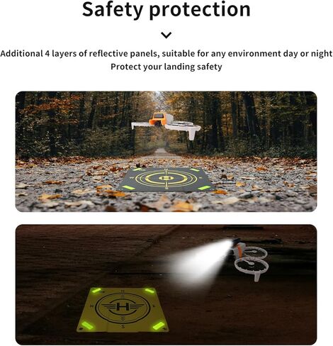 Universal Reflective PU Landing Pad​ for DJI Mavic 4 Pro/Mini 5 Pro Drone, Portable Fast-Foldable Double-Side Helipad Apron Park Mat for DJI Air 3S / Air 3 Quadcopter Drone Accessories in Saudi Arabia