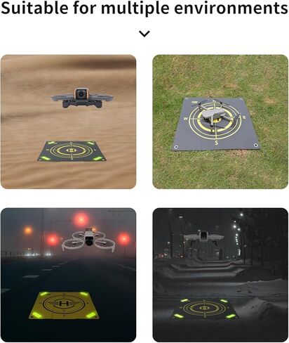 Universal Reflective PU Landing Pad​ for DJI Mavic 4 Pro/Mini 5 Pro Drone, Portable Fast-Foldable Double-Side Helipad Apron Park Mat for DJI Air 3S / Air 3 Quadcopter Drone Accessories in Saudi Arabia