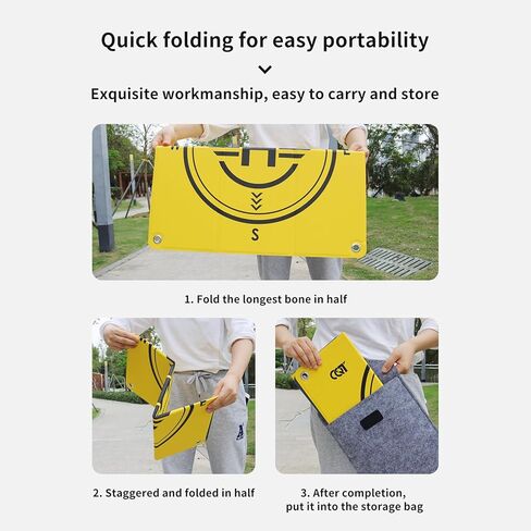 Universal Reflective PU Landing Pad​ for DJI Mavic 4 Pro/Mini 5 Pro Drone, Portable Fast-Foldable Double-Side Helipad Apron Park Mat for DJI Air 3S / Air 3 Quadcopter Drone Accessories in Saudi Arabia