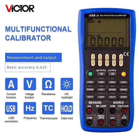 24 معاير عمليات محمول متعدد الوظائف، دقة 0.02%، مصدر قياس، معاير وظيفة مراقبة درجة الحرارة (فيكتور 24) in Kuwait