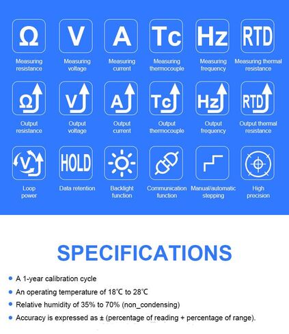 24 معاير عمليات محمول متعدد الوظائف، دقة 0.02%، مصدر قياس، معاير وظيفة مراقبة درجة الحرارة (فيكتور 24) in Kuwait
