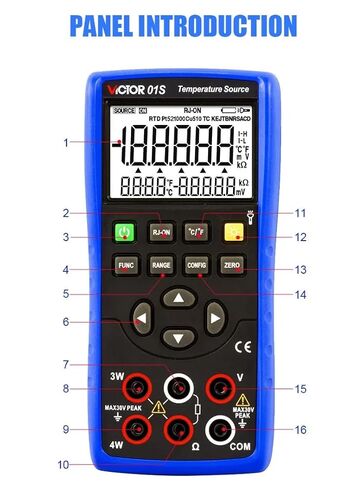 01S مصدر درجة الحرارة معاير عملية متعدد الوظائف 0.05%. عرض 5 أرقام 8 أنواع الحرارية (فيكتور 01S) in Kuwait