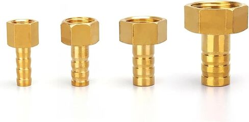 Brass Hose Pipe Fitting Couping 6/8/10/12 Barb Tail 1/8 1/4" 1/2" 3/8 Thread Copper Joint Coupler Adapter 1Pcs(10mm Barb,1/2") in Saudi Arabia