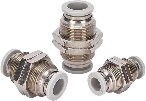 Pneumatic PM Bulkhead Fittings Hose Connector 4/6/8/10/12mm Plastic Pipe Connection Coupling 1Pcs(PM-4) in Saudi Arabia