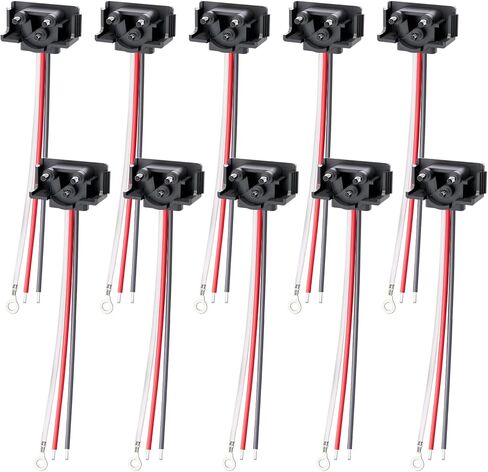 10PCS Truck Trailer 3 Prong Pigtail Harness, Right Angle Plug Stop Turn Tail Brake Backup Light / 3 Wire-Plug and Play in Kuwait