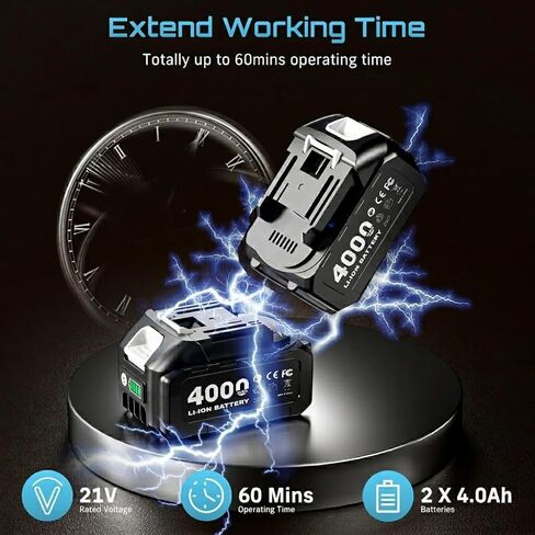 Seesii 6-1/2" منشار دائري لاسلكي بالليزر، منشار كهربائي مدمج 5200 دورة في الدقيقة مع بطاريتين وشاحن 4.0 أمبير، خفيف الوزن وتصميم قوي لقطع الخشب، وتأطير المنزل وتجديده in Kuwait