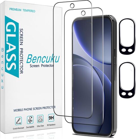 [2+2 Pack] واقي الشاشة لـ Google Pixel 7 مع واقي عدسة الكاميرا ، والزجاج المقسّر 9H ، ودعم بصمات الأصابع ، ومكافحة الخدش ، وخالية من الفقاعة in Kuwait