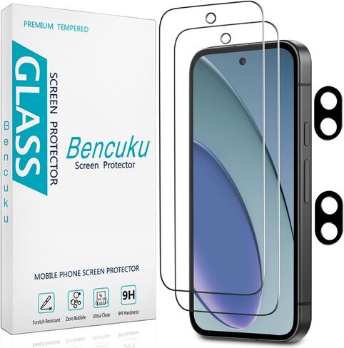 [2+2 Pack] واقي الشاشة لـ Google Pixel 7 مع واقي عدسة الكاميرا ، والزجاج المقسّر 9H ، ودعم بصمات الأصابع ، ومكافحة الخدش ، وخالية من الفقاعة in Kuwait