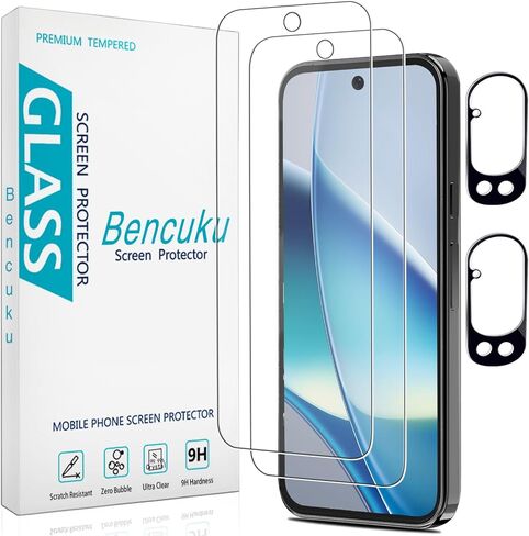[2+2 Pack] واقي الشاشة لـ Google Pixel 7 مع واقي عدسة الكاميرا ، والزجاج المقسّر 9H ، ودعم بصمات الأصابع ، ومكافحة الخدش ، وخالية من الفقاعة in Kuwait
