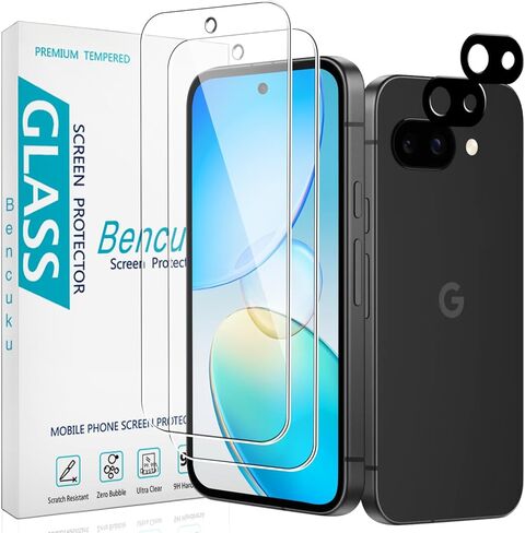 [2+2 Pack] واقي الشاشة لـ Google Pixel 7 مع واقي عدسة الكاميرا ، والزجاج المقسّر 9H ، ودعم بصمات الأصابع ، ومكافحة الخدش ، وخالية من الفقاعة in Kuwait