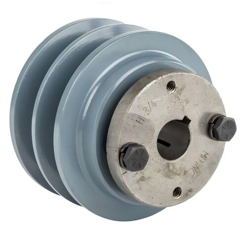 2BK32H/H-3/4 Compressors Cast Iron 3.35" Dual Groove Pulley Belt B Section 5L- for Masterdrive Compressors Pulley Replacement- Dual Groove Pulley/Dual B Section Pulley- w/ 3/4" Sheave Bushing, Gray in Saudi Arabia
