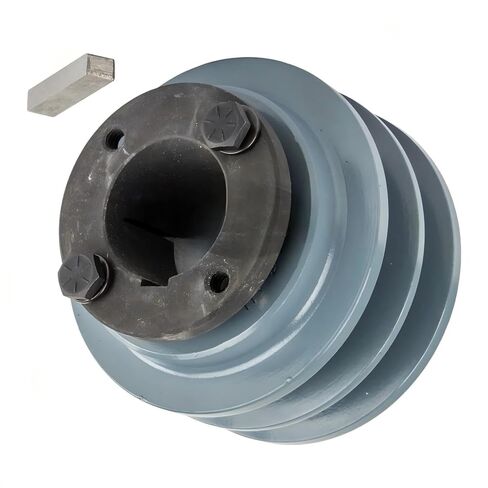 2BK32H/H-1-3/8 ضواغط 3.35 بوصة حزام بكرة أخدود مزدوج القسم B 5L - لاستبدال بكرة ضواغط Masterdrive - بكرة حديد الزهر / بكرة مزدوجة القسم B - مع جلبة 1-3/8 بوصة، رمادي in Saudi Arabia
