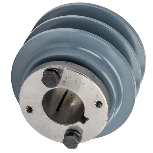 2BK32H/H-1-3/16 Compressors 3.35" Dual Groove Pulley Belt B Section 5L - for Masterdrive Compressors Pulley Replacement - Cast Iron Pulley/Dual B Section Pulley - w/ 1-3/16" Sheave Bushing, Gray in Saudi Arabia