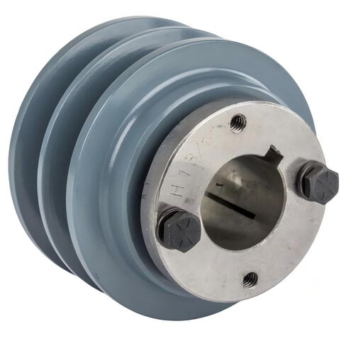 2BK32H/H-1-3/16 Compressors 3.35" Dual Groove Pulley Belt B Section 5L - for Masterdrive Compressors Pulley Replacement - Cast Iron Pulley/Dual B Section Pulley - w/ 1-3/16" Sheave Bushing, Gray in Saudi Arabia