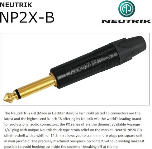 30 Foot - WBC-PRO-Guitar – 20 AWG - Low-Cap (18pF/ft) – Pro-Grade – Graphite-Based - Dual-Shielded Guitar, Bass, Instrument Cable with Neutrik Straight to Angled ¼ Inch (6.35mm) Gold TS Connectors in Saudi Arabia