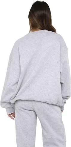 Alunzoem Women's 2 Piece Sweatsuit Oversized Crewneck Pullover Sweatshirt and Wide Leg Pants Lounge Set in Saudi Arabia