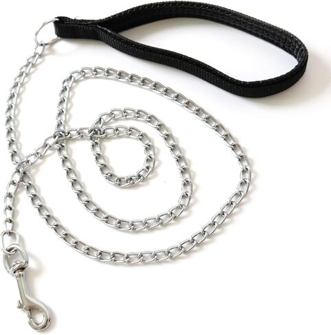 Heavy Duty Metal Dog Leash, Chew Proof Pet Leash Chain with Soft Padded Handle for Large & Medium Size Dogs, Length 6 ft, Wide 4 mm in Kuwait