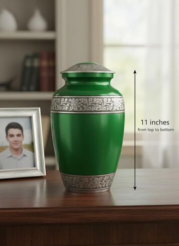 جرة حرق الجثث للرماد البشري - جرة جنازة مصنوعة يدويًا - جرة بأسعار معقولة للرماد - جرة كبيرة مع حقيبة تذكار، الجرار التذكارية المثالية لرماد البالغين - الجرار الزخرفية الجميلة in Kuwait