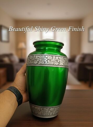 جرة حرق الجثث للرماد البشري - جرة جنازة مصنوعة يدويًا - جرة بأسعار معقولة للرماد - جرة كبيرة مع حقيبة تذكار، الجرار التذكارية المثالية لرماد البالغين - الجرار الزخرفية الجميلة in Kuwait