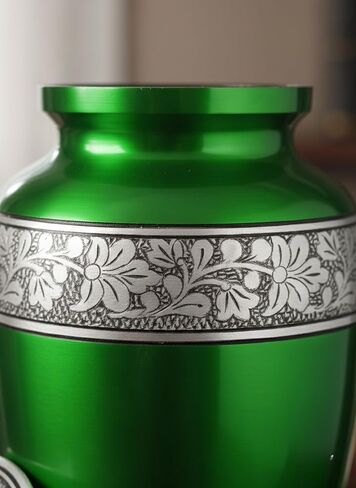 جرة حرق الجثث للرماد البشري - جرة جنازة مصنوعة يدويًا - جرة بأسعار معقولة للرماد - جرة كبيرة مع حقيبة تذكار، الجرار التذكارية المثالية لرماد البالغين - الجرار الزخرفية الجميلة in Kuwait