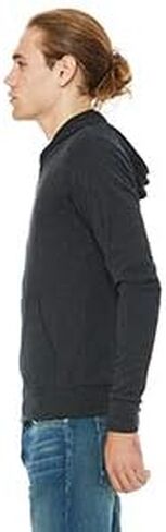 Bella Canvas Unisex Triblend Full-Zip Lightweight Hoodie - Char-Black TRIB - S - (Style # 3939 - Original Label) in Saudi Arabia
