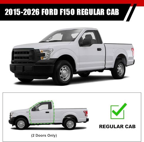 6 بوصات لوحات تشغيل منتظمة متوافقة مع 2015-2025 Ford F150 العادية/القياسية/Single Side Bars Nerf Bars Black in Kuwait