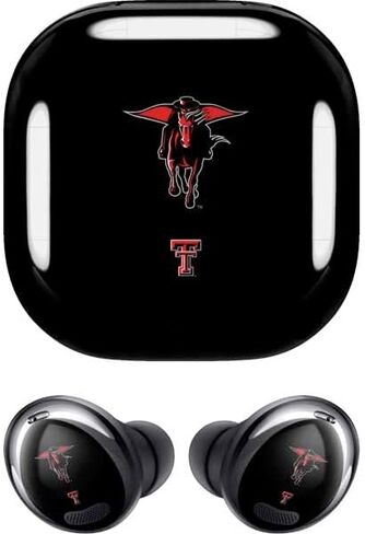 غلاف صوتي من Skinit متوافق مع Samsung Galaxy Buds Pro - تصميم شعار Red Raiders مرخص رسميًا in Saudi Arabia
