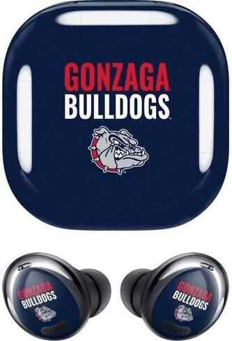 غلاف صوتي من Skinit متوافق مع Samsung Galaxy Buds Pro - تصميم Gonzaga Bulldogs Bold المرخص رسميًا in Saudi Arabia
