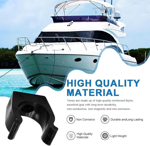 2 حزمة من مشابك سلم القارب، 1 ​​1/4 بوصة من النايلون الأسود المصبوب بحقن السلم/مشابك القطب، دعامة حامل مشبك زنبركي خفيفة الوزن لتخزين القطب والعتاد بشكل آمن على اليخوت والمركبات الترفيهية والأرصفة والاستخدام البحري in Kuwait